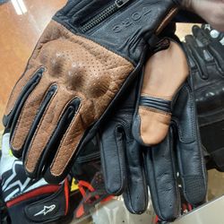 New Black And Brown Motorcycle Armor Leather Gloves $50