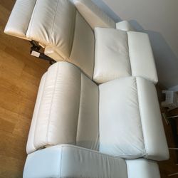 RECLINER 2pc LIKE NEW LEATHER, comfy and look GREAT