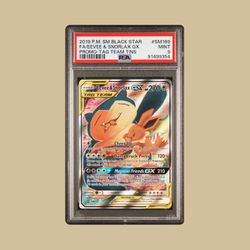 PSA 9 Snorlax and Eevee Tag Team
