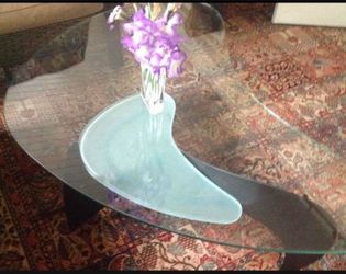Mid Century Glass Top Coffee Table