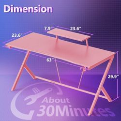 MOTPK Gaming Desk 60" with Monitor Shelf