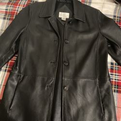 Vintage  Black Leather Lambskin Coat / Jacket 
