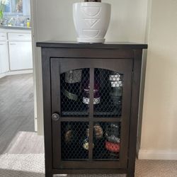 Dark Wood Accent Liquor Cabinet 