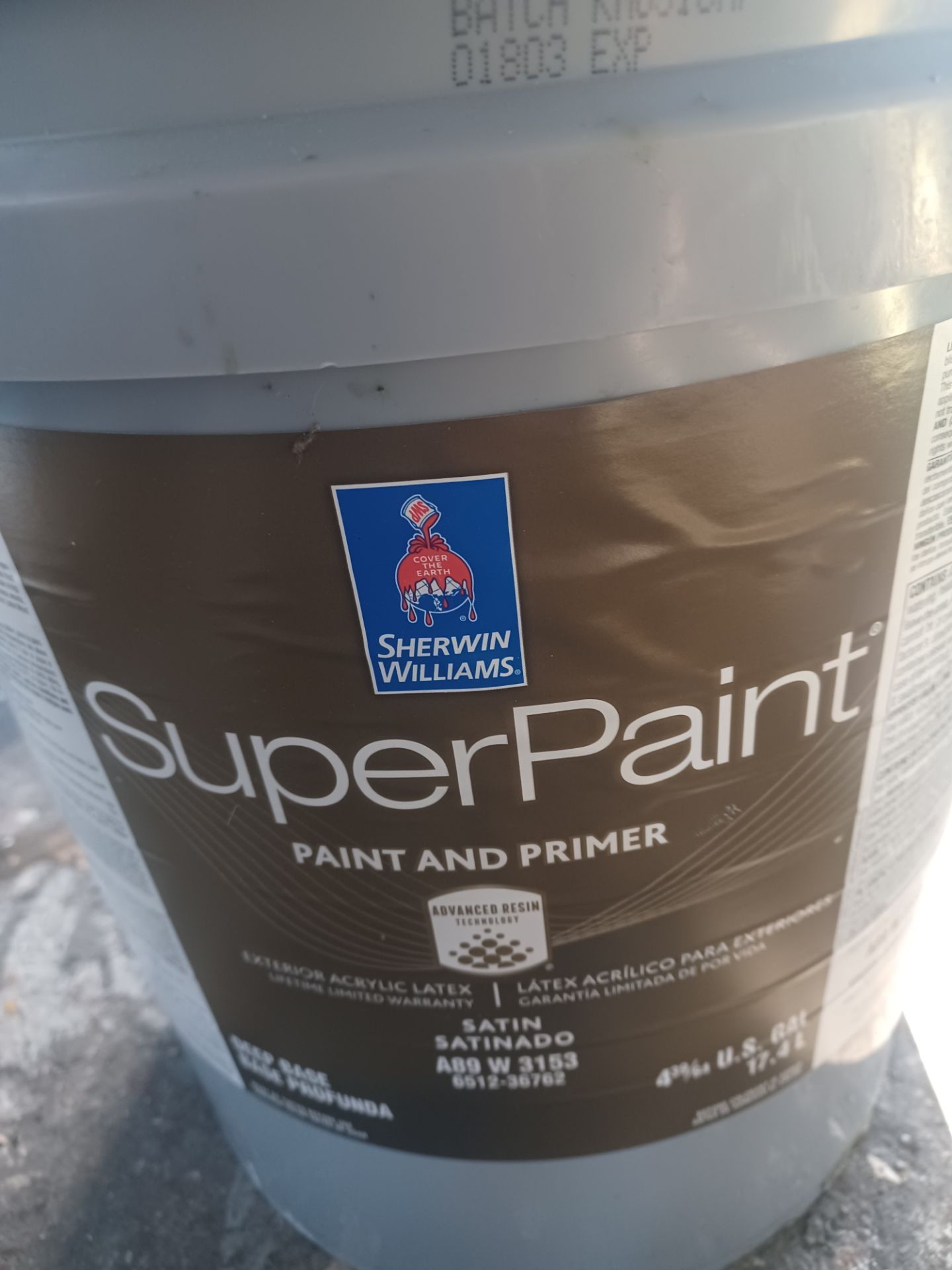 5 gallons exterior satin green paint