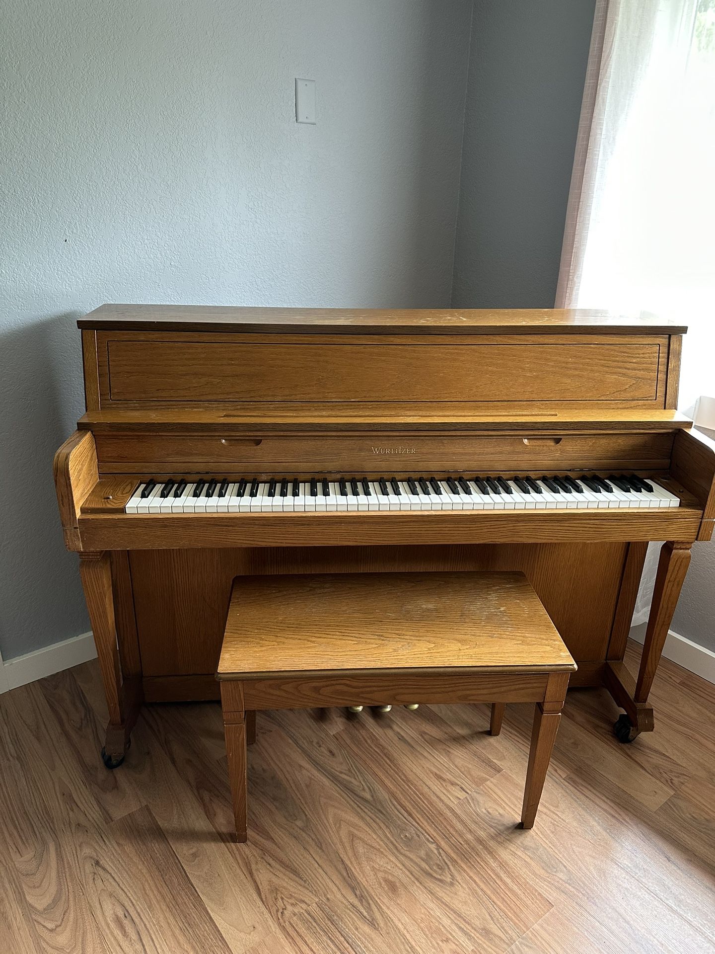 Wurlitzer Upright Piano Model 2727 with Bench