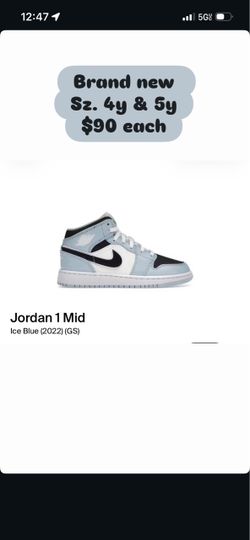 Jordan 1 Mid Ice Blue GS Kids Sneakers