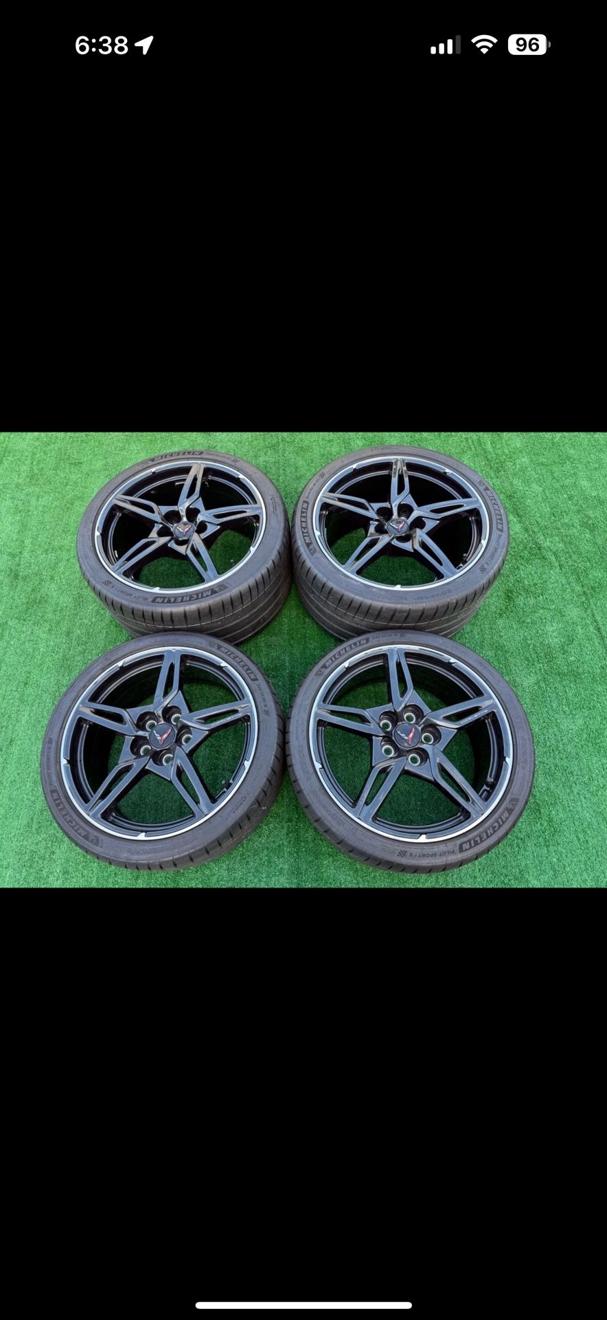 Set Chevrolet Corvette Wheels Stingray C8 Genuine OEM Factory Run Flat Michelin