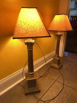 Pair Antique Table Lamps 