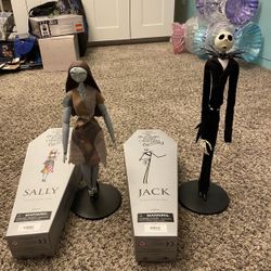 Set of 2 Hot Topic Exclusive The Nightmare Before Christmas 25 Years Jack & Sally Collection Dolls