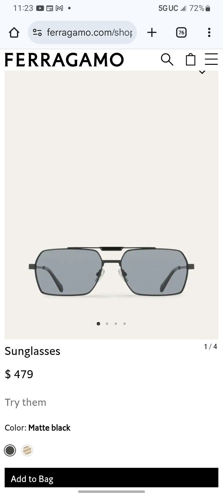 Ferragamo Mens Sunglasses RSP $475 ,