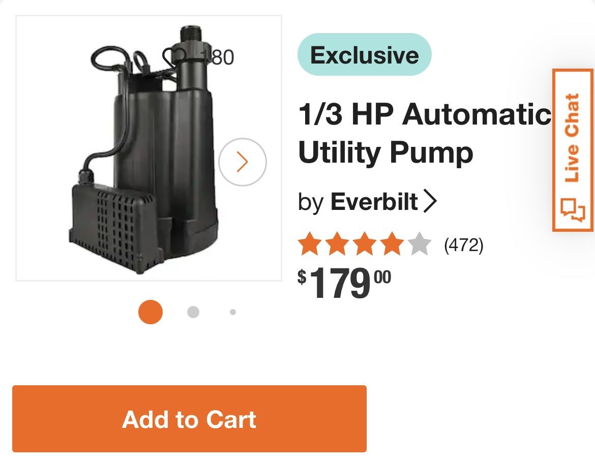 1/3 HP Automatic Utility Pump EVERBILT