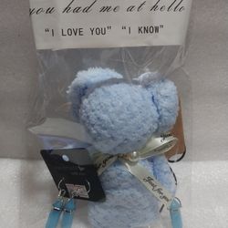 Lt. Blue Coralsilk Rag Bear and Jewelry Set 