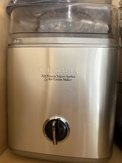 Cuisinart 2‑Quart Ice Cream, Frozen Yogurt & Sorbet Maker – Stainless Steel 