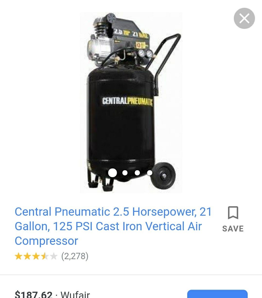 Harbor freight 21 gal vertical compressor for Sale in Concord, NC OfferUp