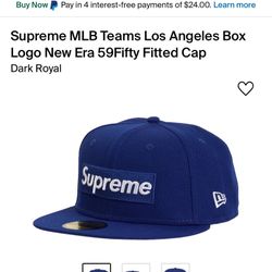 Supreme Mlb Los Angeles Box Logo Fitted Size 7 1/4