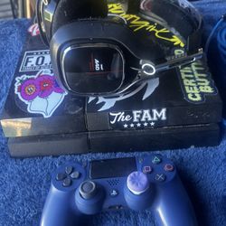 PS4 + Monitor, Headset, & Controller 