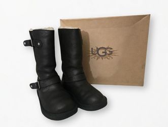 Brand New UGG Kensington Biker Boots Size 6 Black Leather - Never Worn