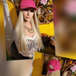 Hat With Attached Hair 