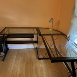 Glass Top Computer Desk
