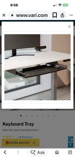 VARI Keyboard Tray Slide-Out, Space-Saving Comfort