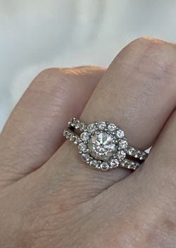 Platinum Engagement diamond ring 1.49 CTW