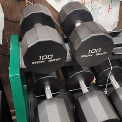 Iron Grip 3rd Gen 100lb Dumbbells