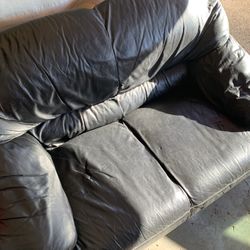 Leather loveseat