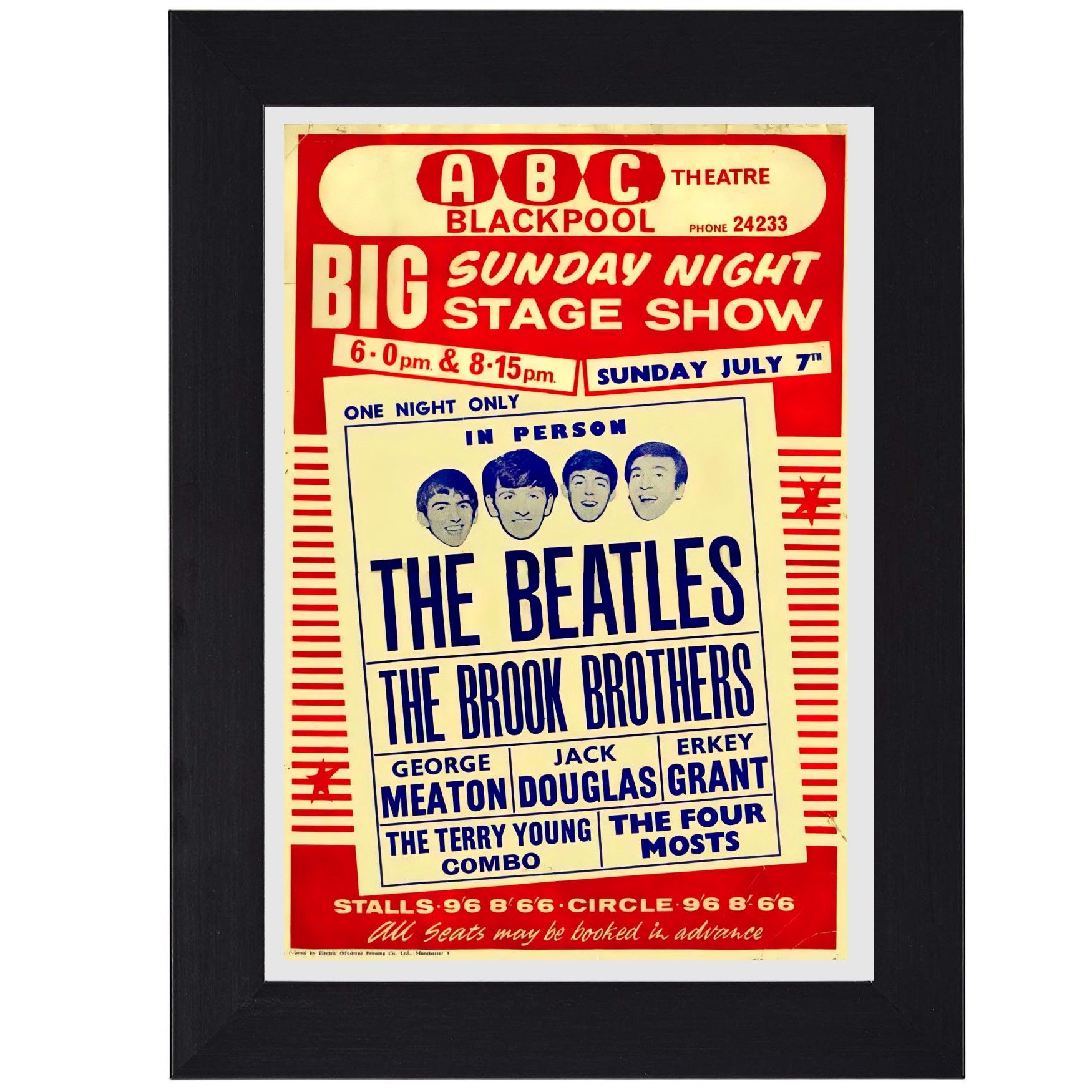 The Beatles classic rock pop print mini concert poster flyer music