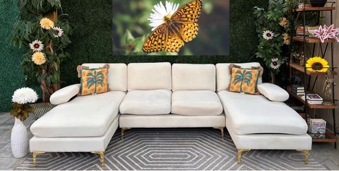 Free Delivery Cream Off White STARTER Sectional couch