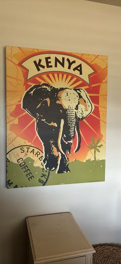 Large Starbucks Kenya wood mounted print