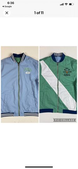 Polo Ralph Lauren Size S/MReversible Full Zip Jacket Green Blu