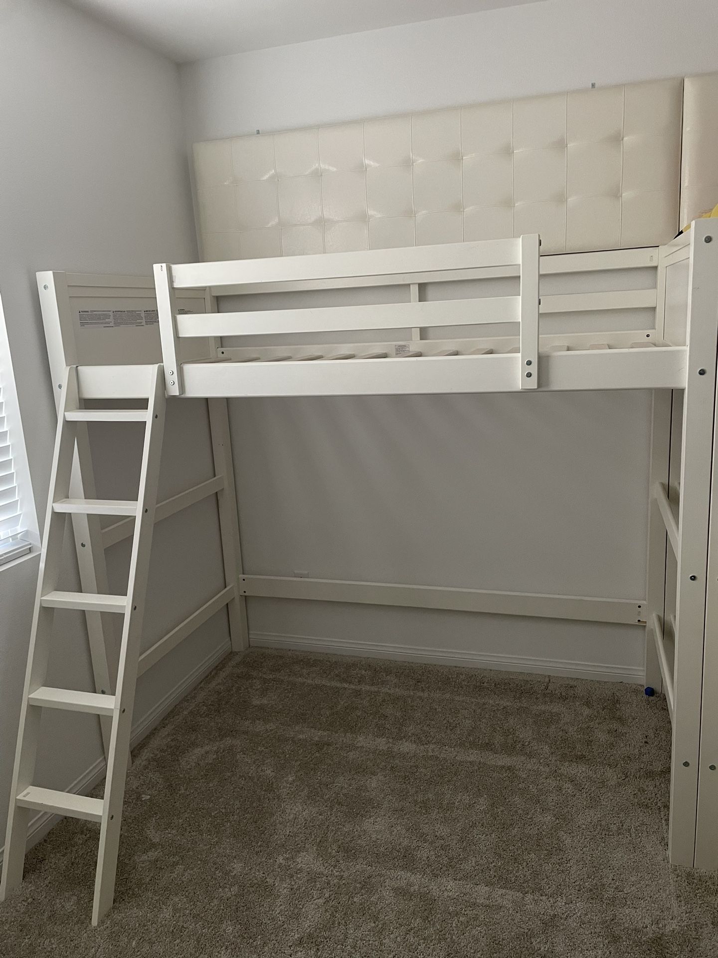 White Twin Loft Bunk Bed