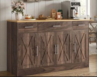 Farmhouse Buffet Sideboard Cabinet with Drawers