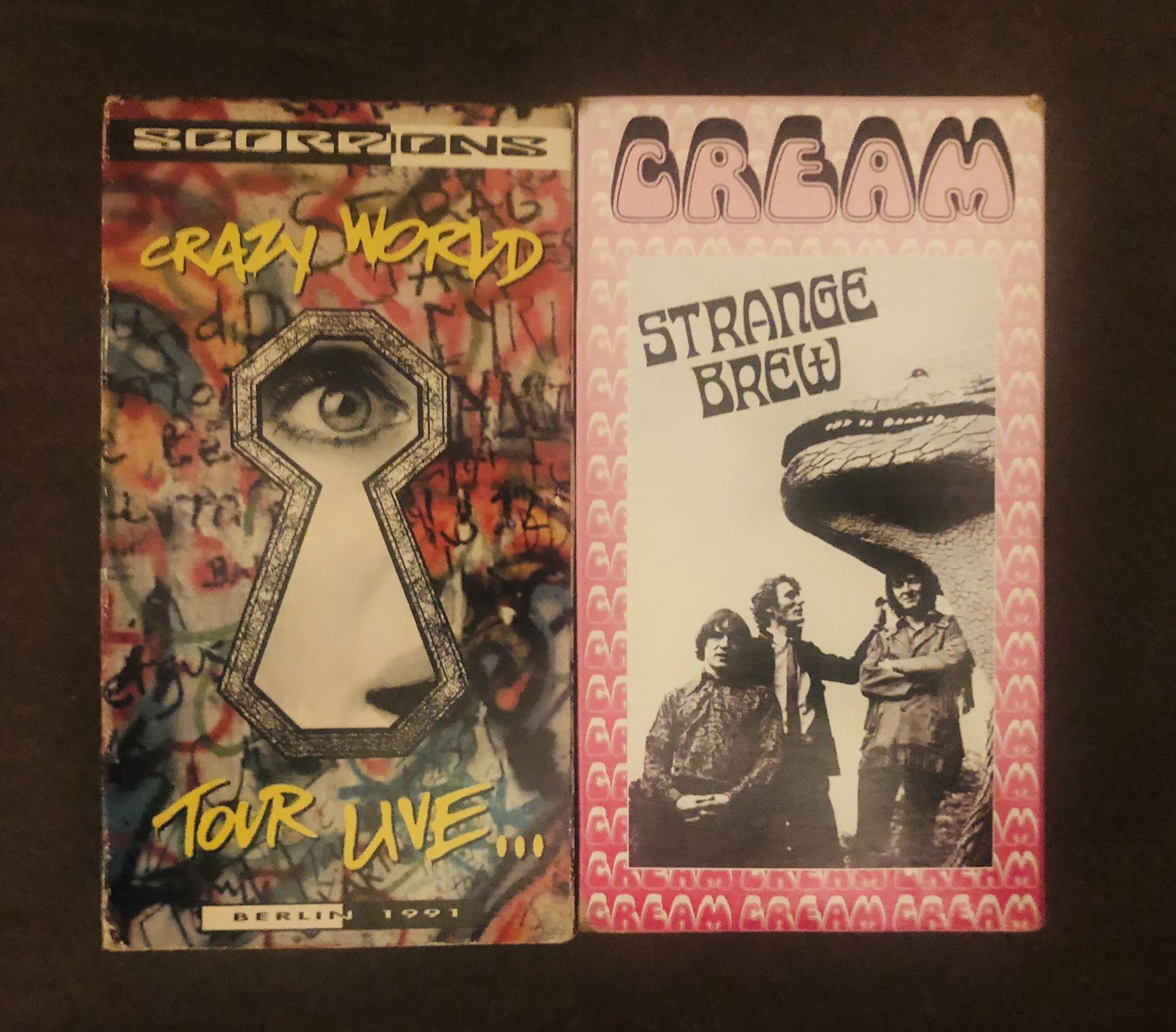 2 Vintage VHS Music Video Tapes - Cream & Scorpions GC