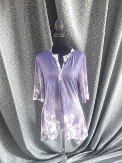Purple Floral & Animal Print Tunic Top