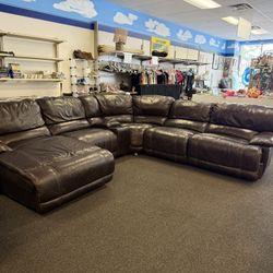 Large Leather Sectional Sofa 