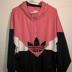 PINK/White/black adidas hoodie