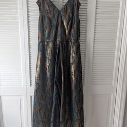 Custom Made Slit Front Gown with Pants Under and Pockets.  Must see!