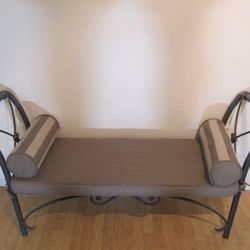 Iron & cushion bench, Spanish style 48' Inches.