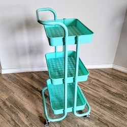 New Lightweight Storage Rolling Utility Organizer Cart Mint Green