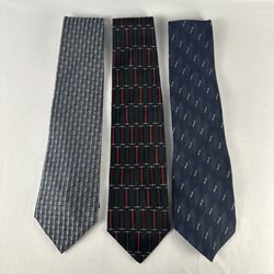 Lot of 3 Men’s Neck Ties Van Heusen Essante Barrington Silk Blend