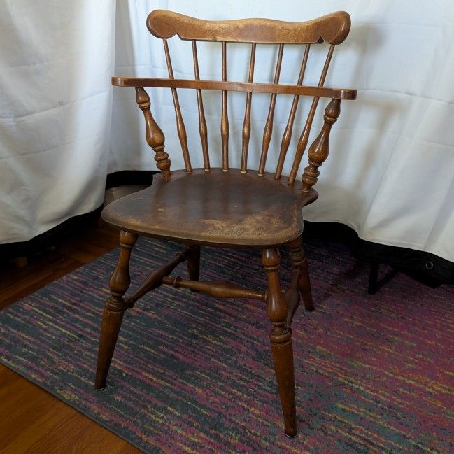 Ethan Allen by Baumritter Vintage Wooden Chair Farmhouse Cottagecore Dining Accent Chair Maple