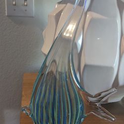 Vintage Hand Blown Glass Fish