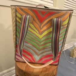Consuela Classic Tote Bag – Glitter Neutral w/ Metallic Quilted Sides – Grab N Go