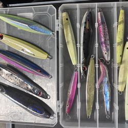 Slow Pitch & Diamond Jigs With Utility Box 