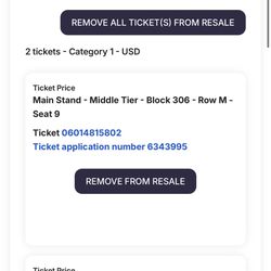 World cup tickets 
