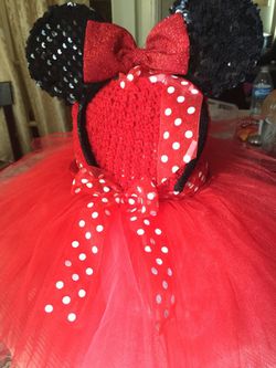 Minnie baby tutu dress.crochet hand made