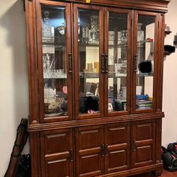 Wood China Cabinet | Display Case  $225 OBO