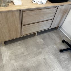 Slightly Used Modern Scandi Sideboard with Adjustable Shelves & Cord Management