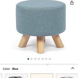 NEW Round Ottoman Stool Foot Rest, Small Footstool with Non-Skid Legs